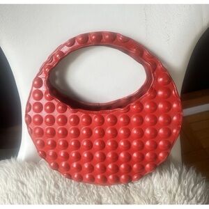 Rare Collectible Vintage Issey Miyake Red Bubble circle Bag